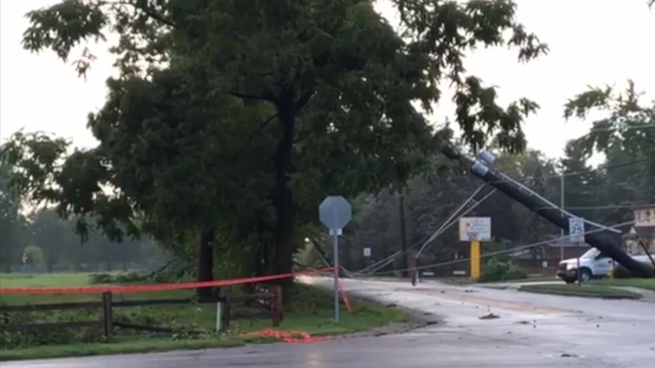 Twister Snaps Power Lines in Kokomo, IN