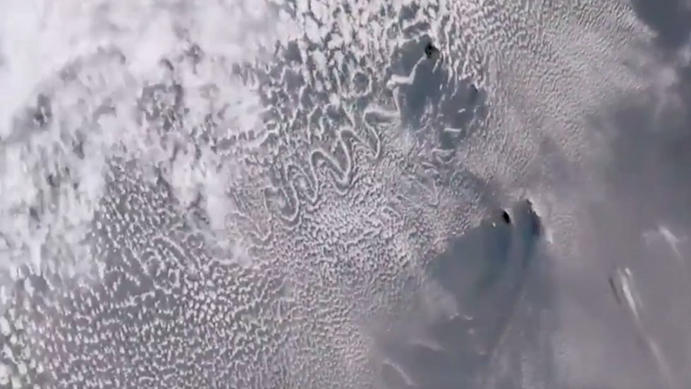 Looking Down on Amazing Spiraling Clouds