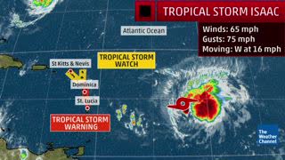Isaac to bring gusty winds and rain to Leeward Islands