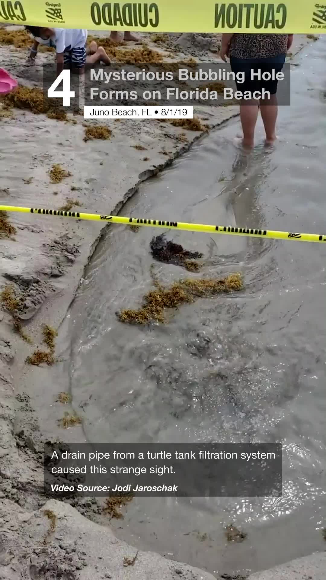 Mysterious Bubbling Hole Forms on Florida Beach Videos from The