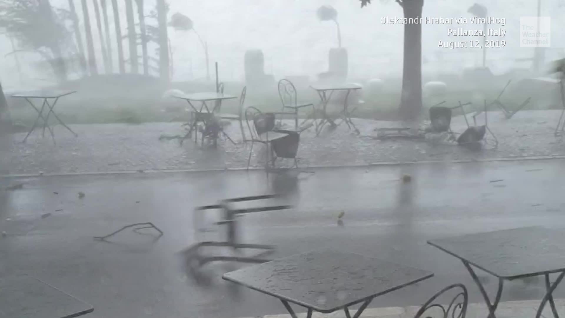 Chairs Flying in Severe Storm Videos from The Weather Channel