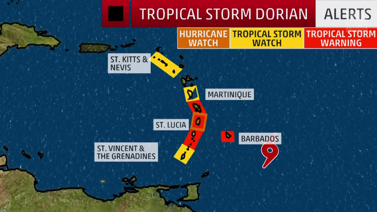 Tropical Storm Dorian Expected to Strengthen in the Caribbean - Videos ...