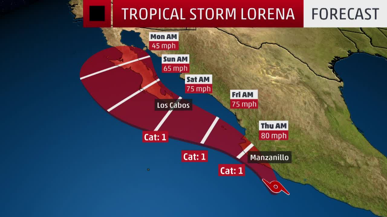 Tropical Storm Lorena Likely to a Hurricane Videos from The