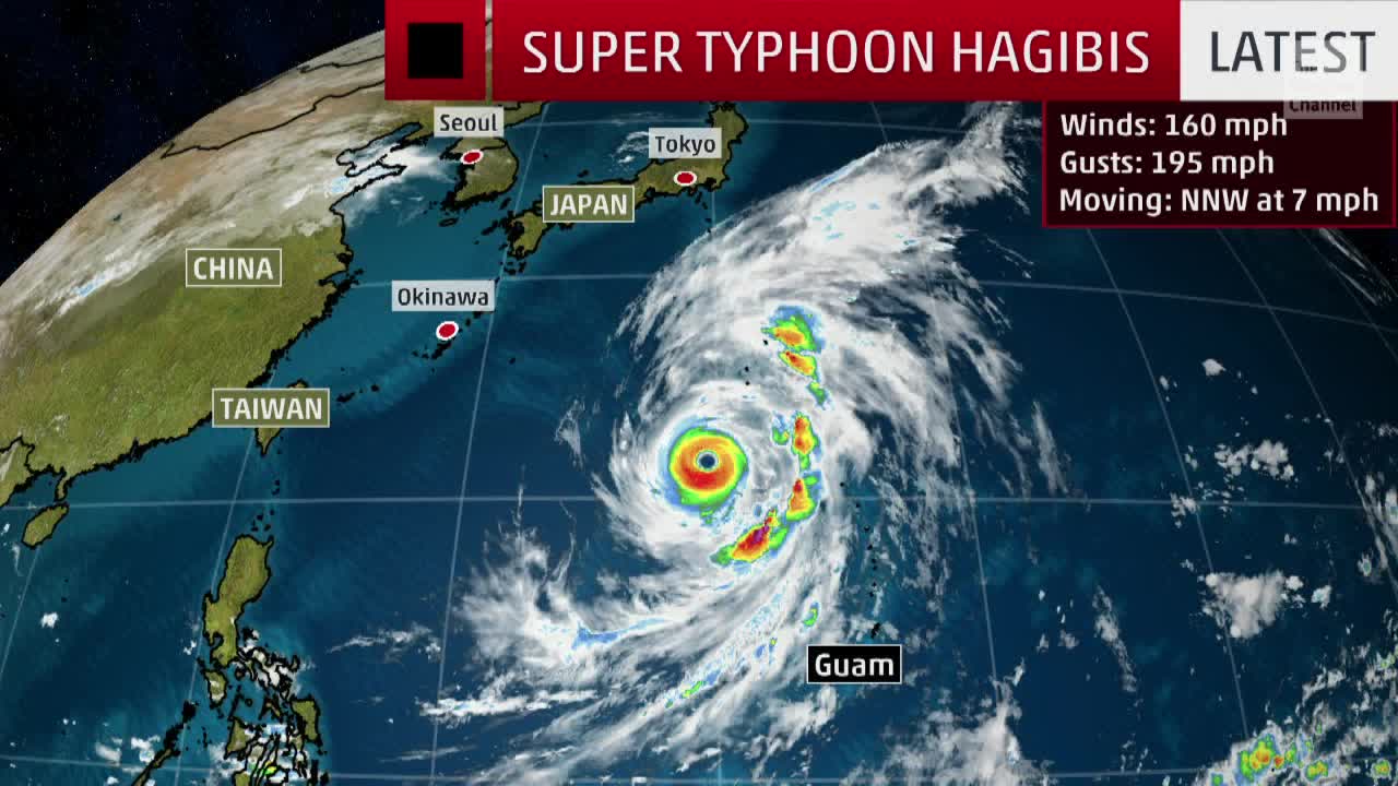 Super Typhoon Hagibis Headed for Honshu, Japan Videos from The