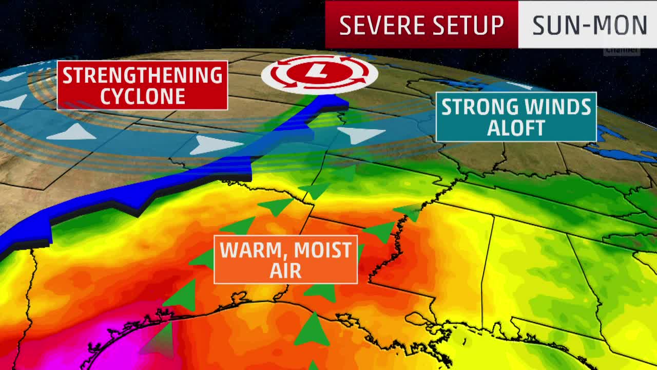 Severe Thunderstorms May Develop in Parts of the Plains, South Videos