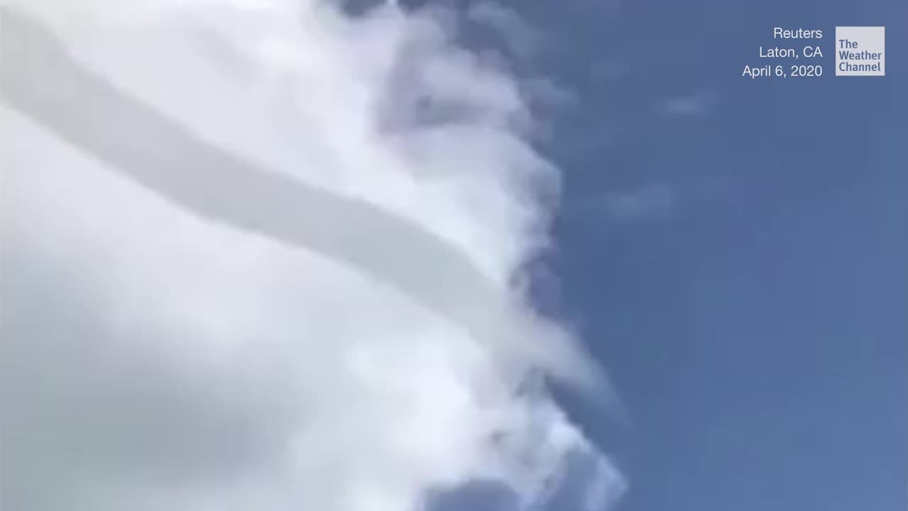 Sideways Funnel Cloud Spotted in California Videos from The Weather