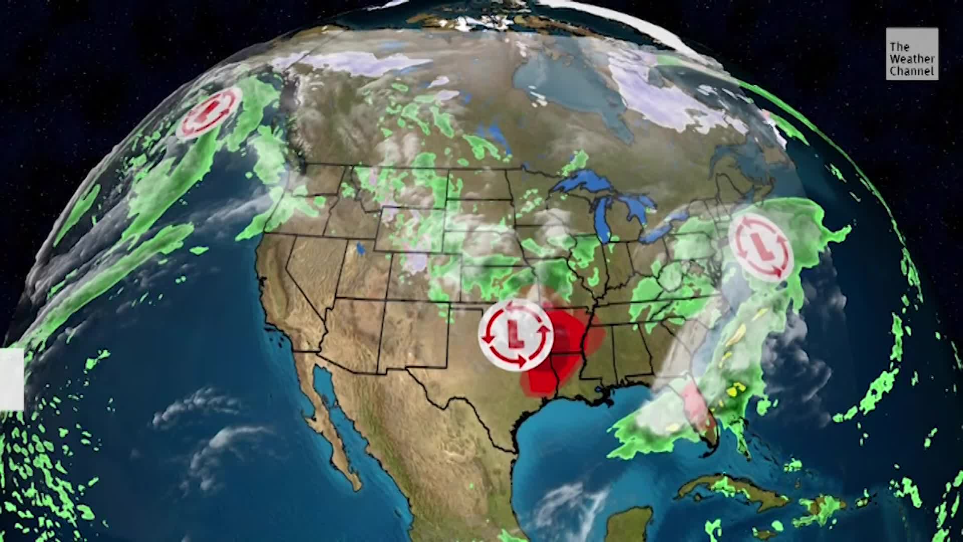 Tres rondas de lluvia para el este Videos de The Weather Channel
