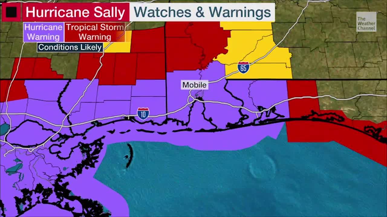 Mobile Sitting in Hurricane Sally's Crosshairs Videos from The Weather Channel