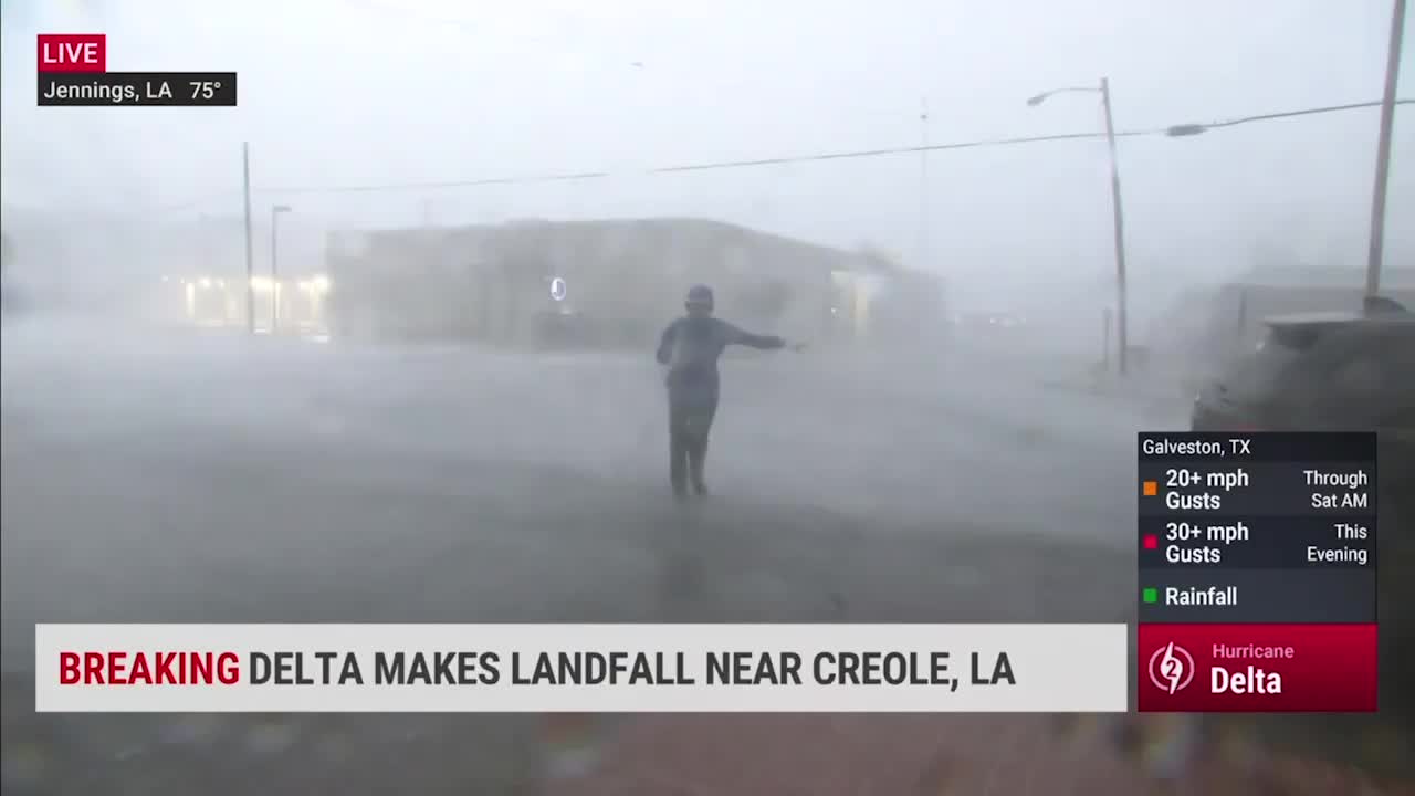 High Winds Rip Through the Streets of Jennings, Louisiana Videos from