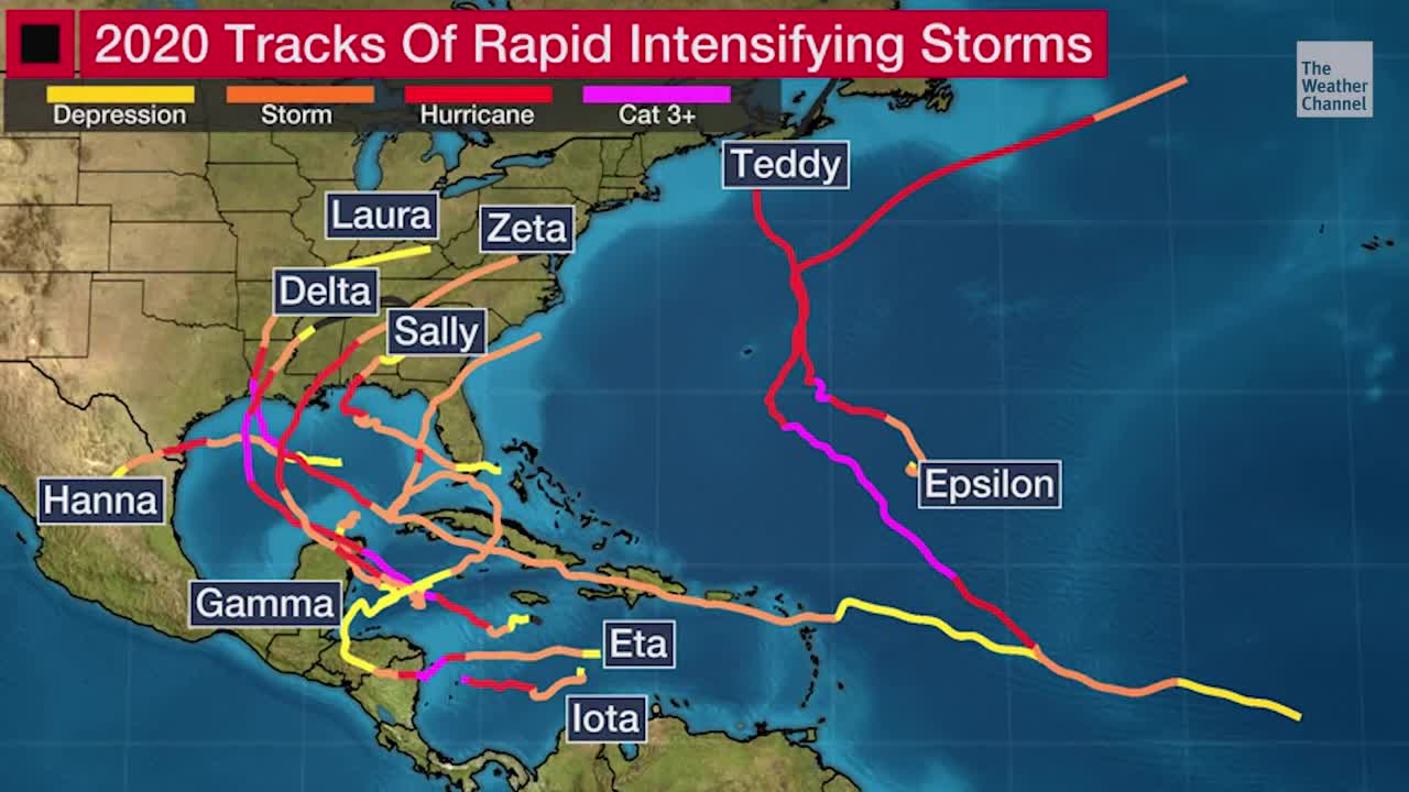 Hurricane Iota Ties Troubling Record Videos from The Weather Channel