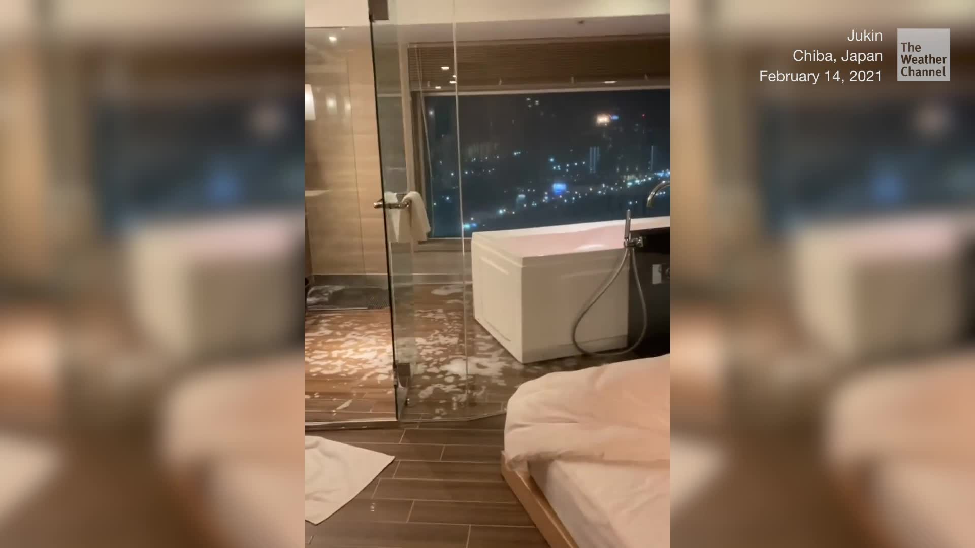 Water Flies from Tub During Strong Japan Earthquake Videos from The