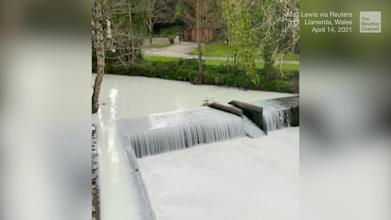 Milk Spill Turns River White in Wales Videos from The Weather Channel
