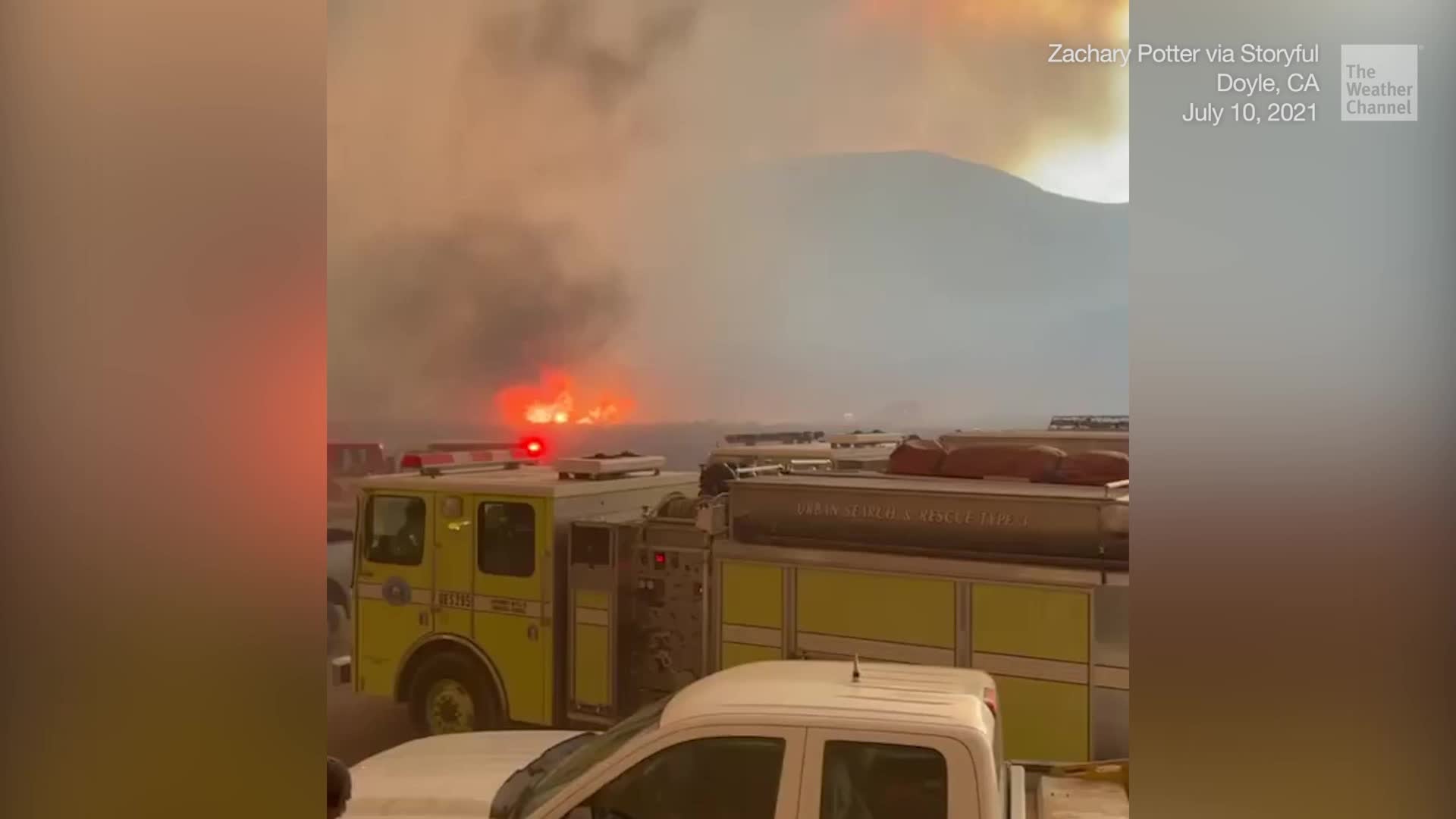 Rare and Terrifying View Inside the Beckwourth Complex Fire Videos