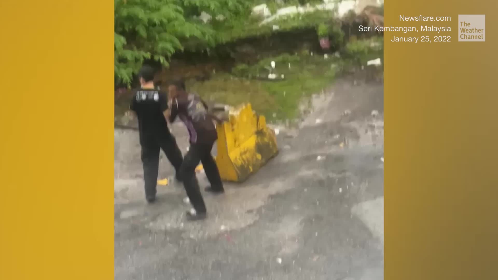 Road Collapses, Hurtling Cars Down Hillside Videos from The Weather