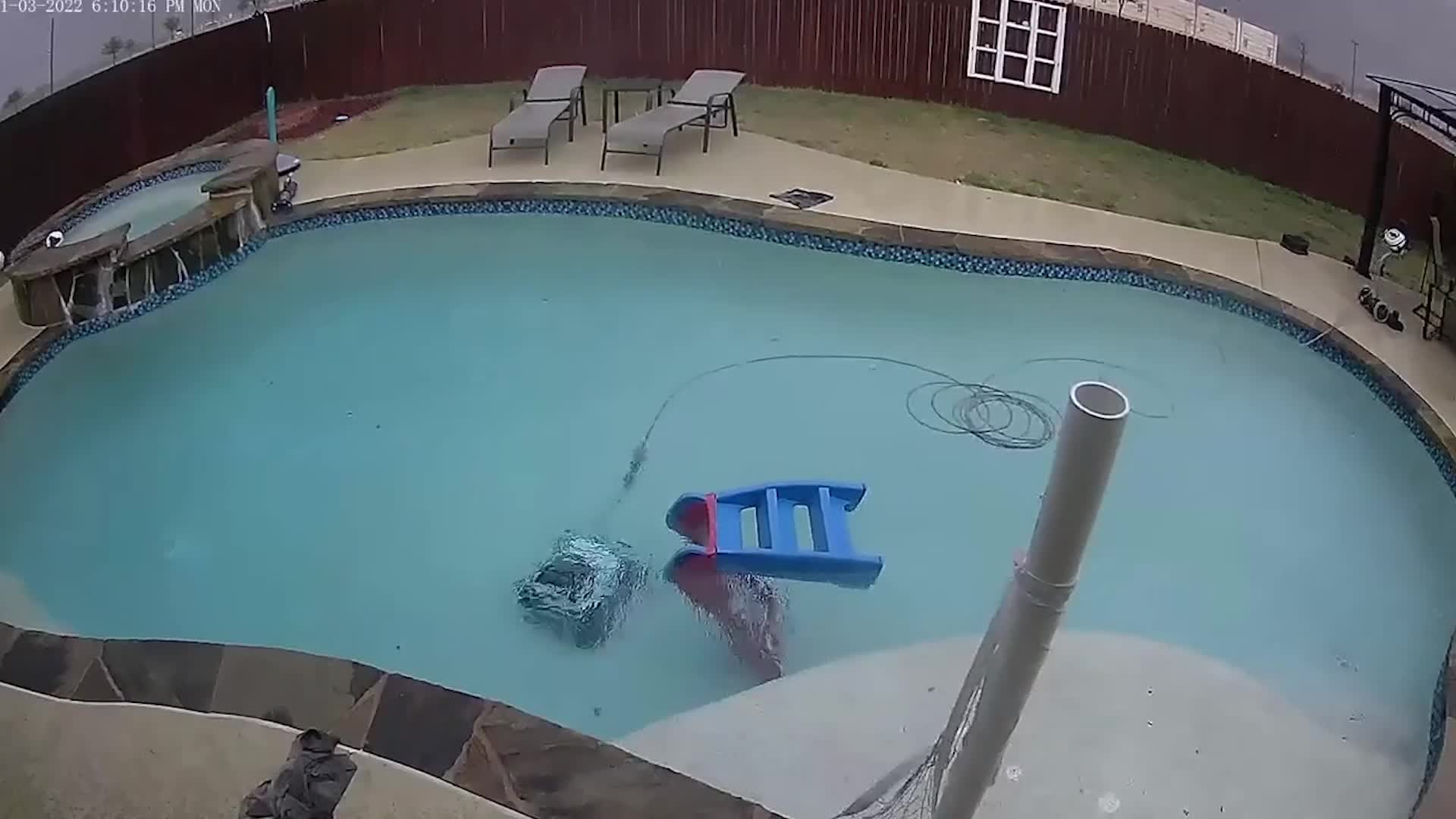 Trampoline Takes a Dip in High Winds in Texas Videos from The Weather