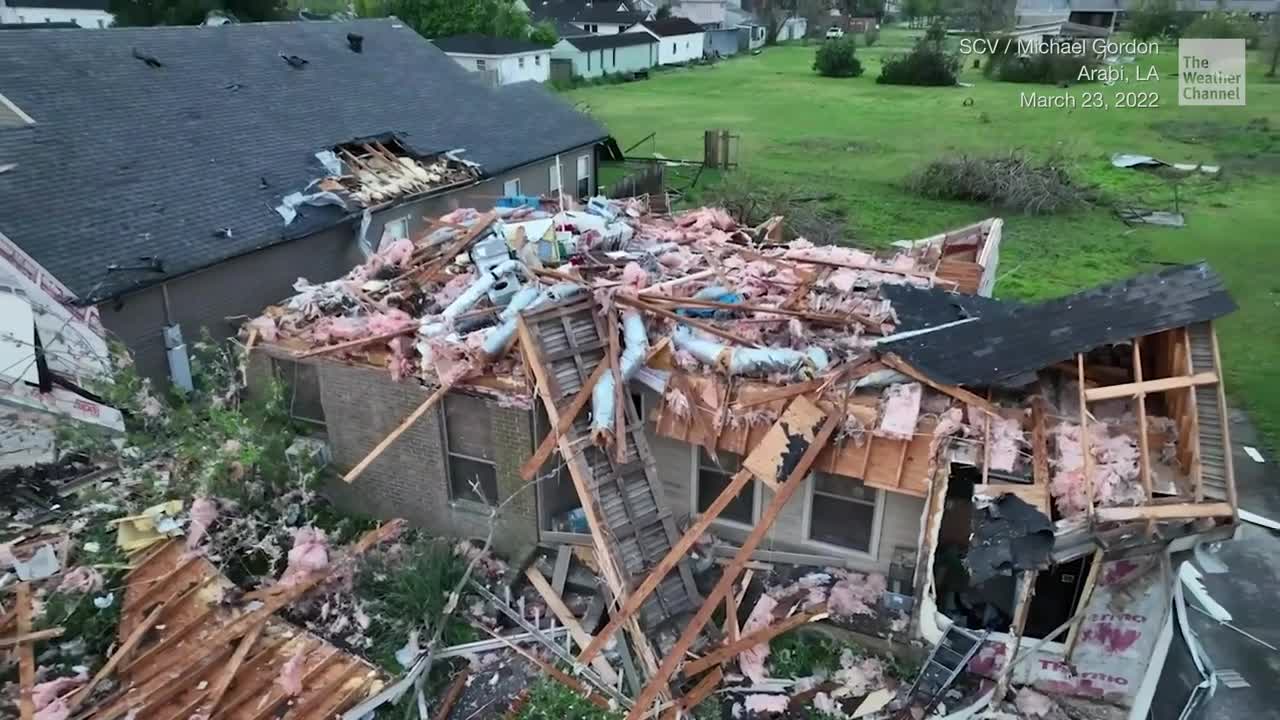 More than 150 Homes With Significant Tornado Damage in Arabi, Louisiana