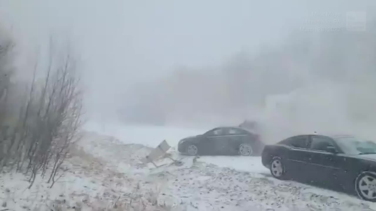 Watch and Listen as Vehicles Pile up on Pennsylvania Interstate Videos from The Weather Channel