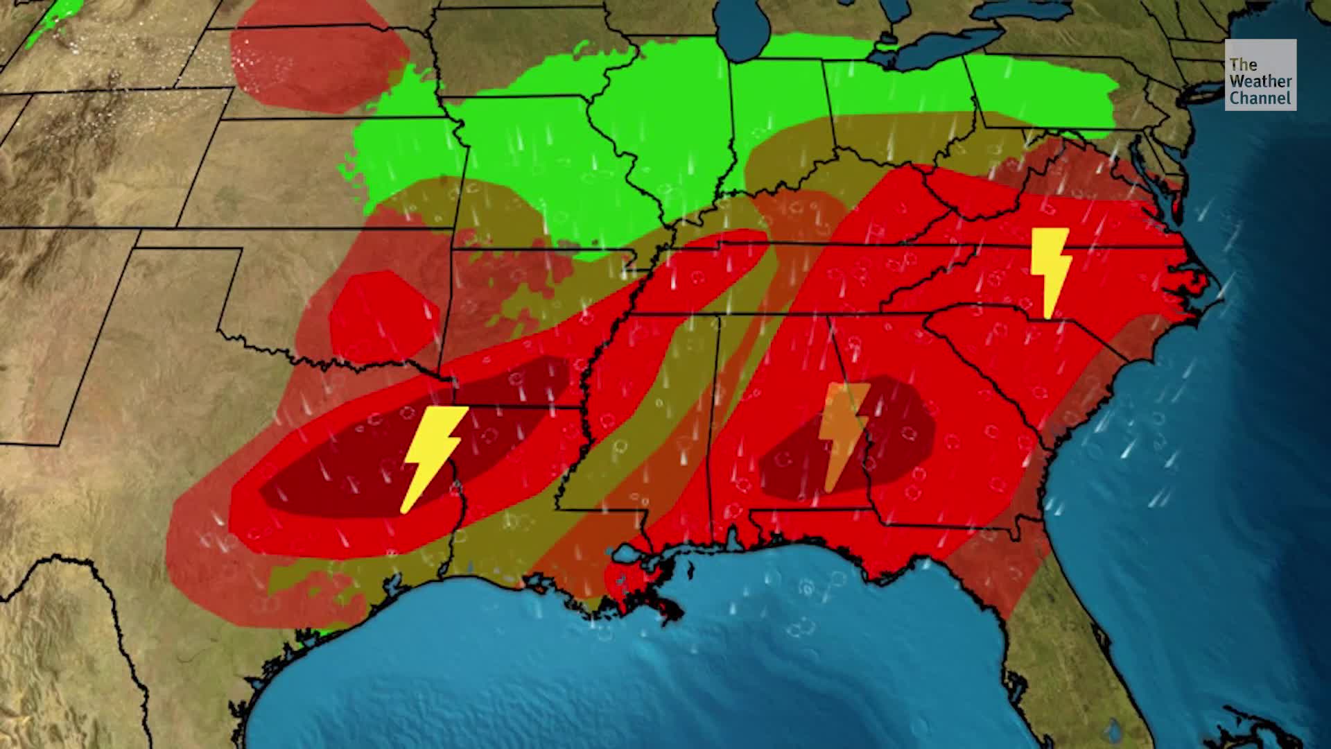 Hoy se esperan inundaciones repentinas, viento, granizo y tornados
