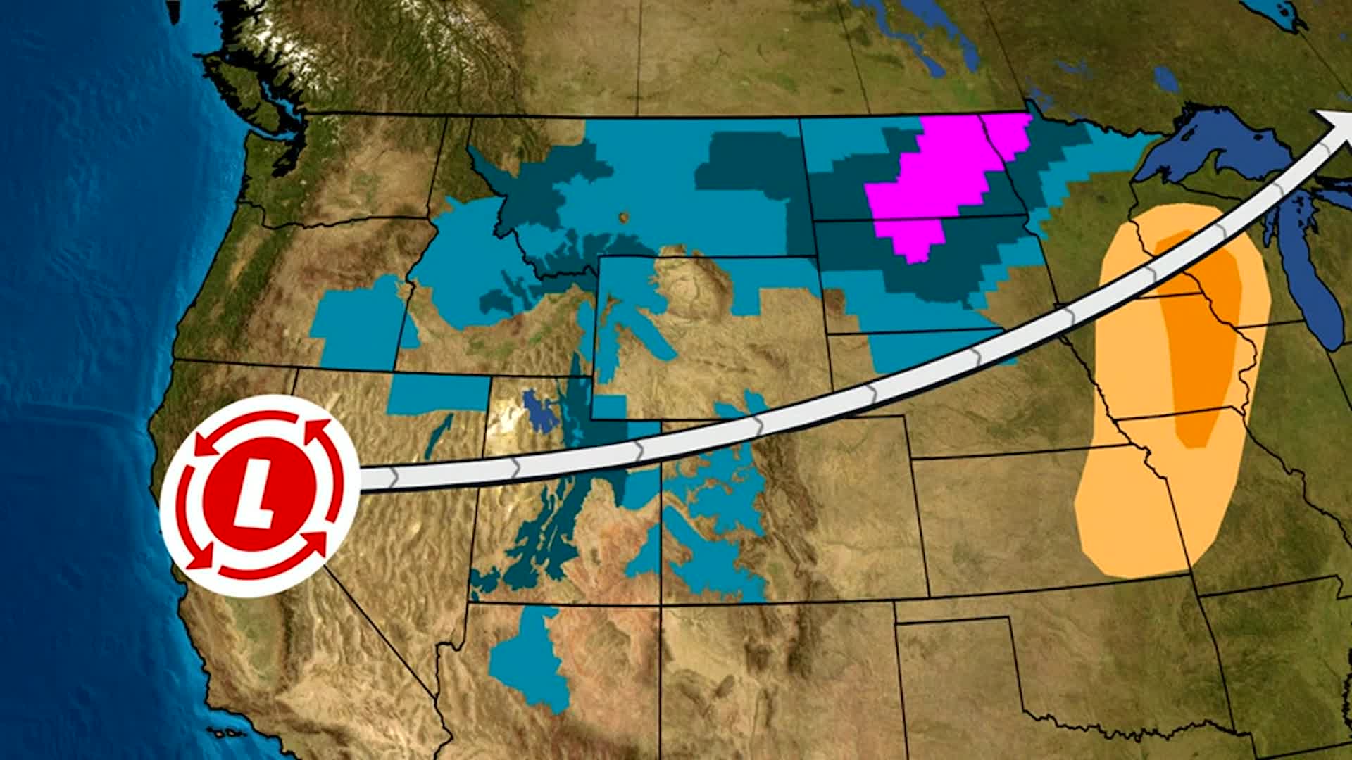 Snow, Ice and Wind On The Way In The Northern Plains Videos from The