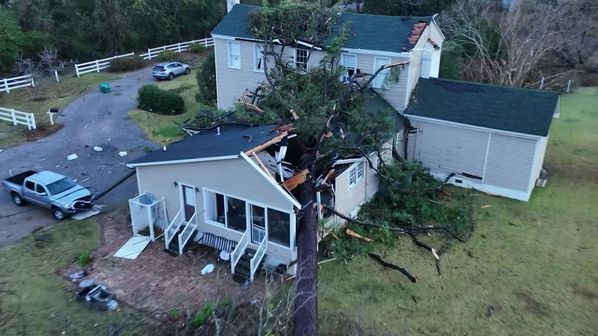 Tornadoes, Hail Leave Swath Of Damage Across South Videos from The