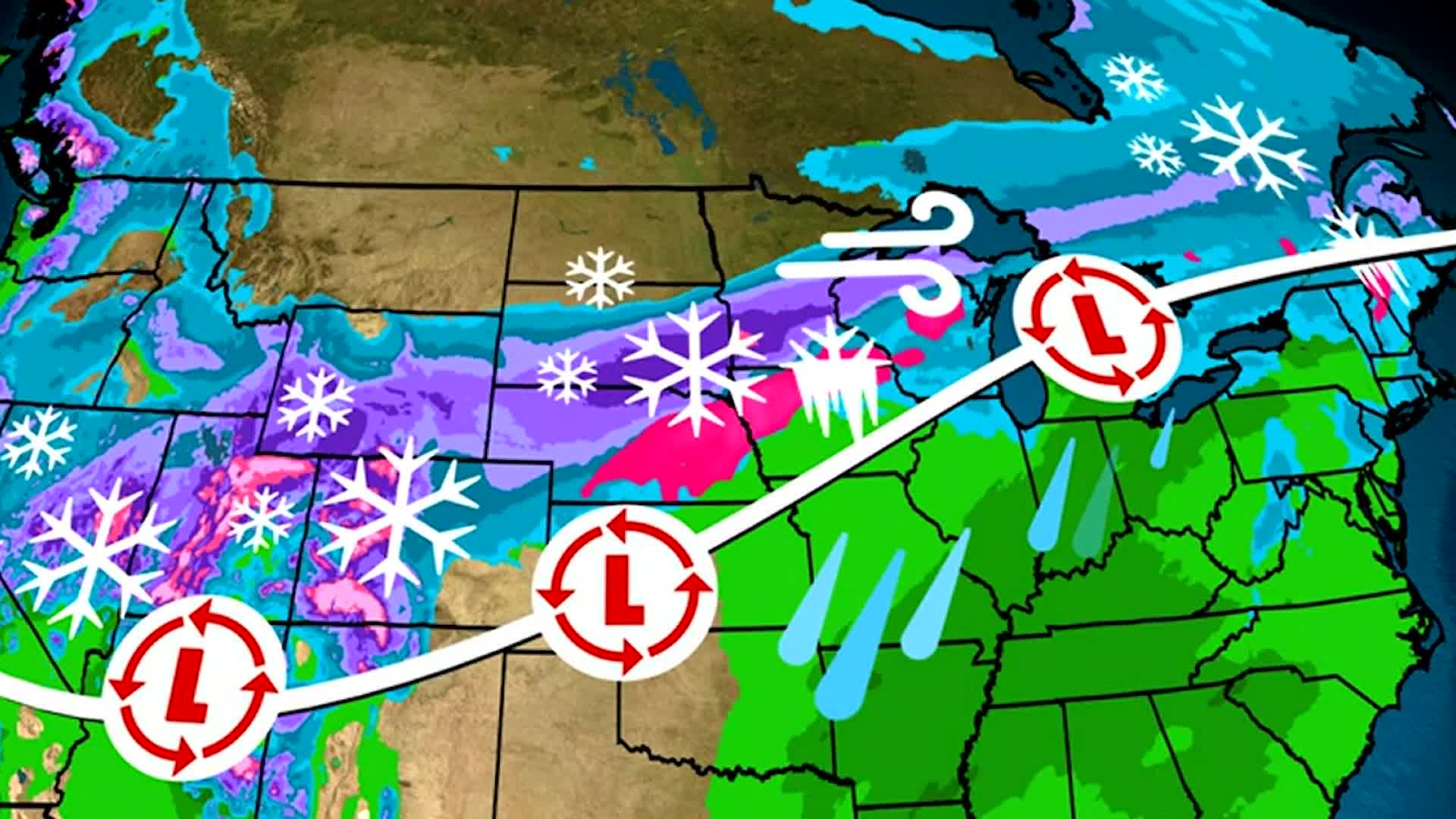 Snow And Ice Forecast For The North, Central And More For The West