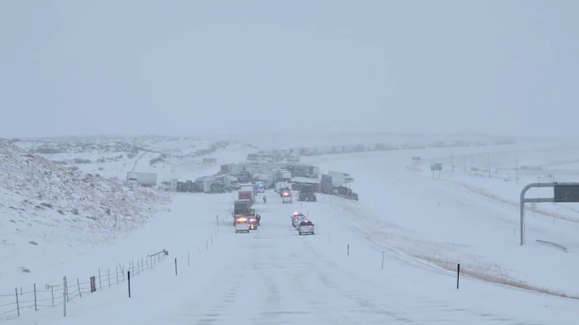 Over 40 Vehicles Involved In Wyoming Pileup; Weather Conditions Poor At