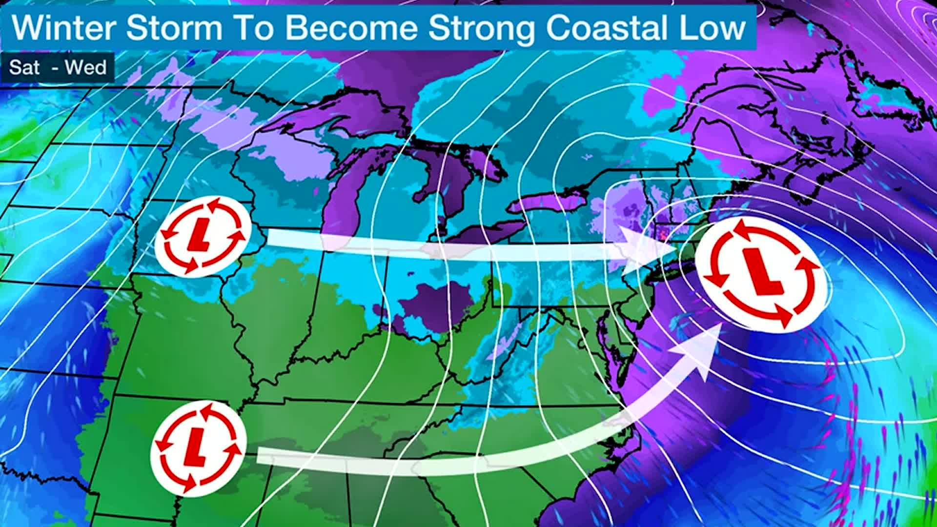 Heavy Snow And Strong Winds Moving Across The Plains And Midwest