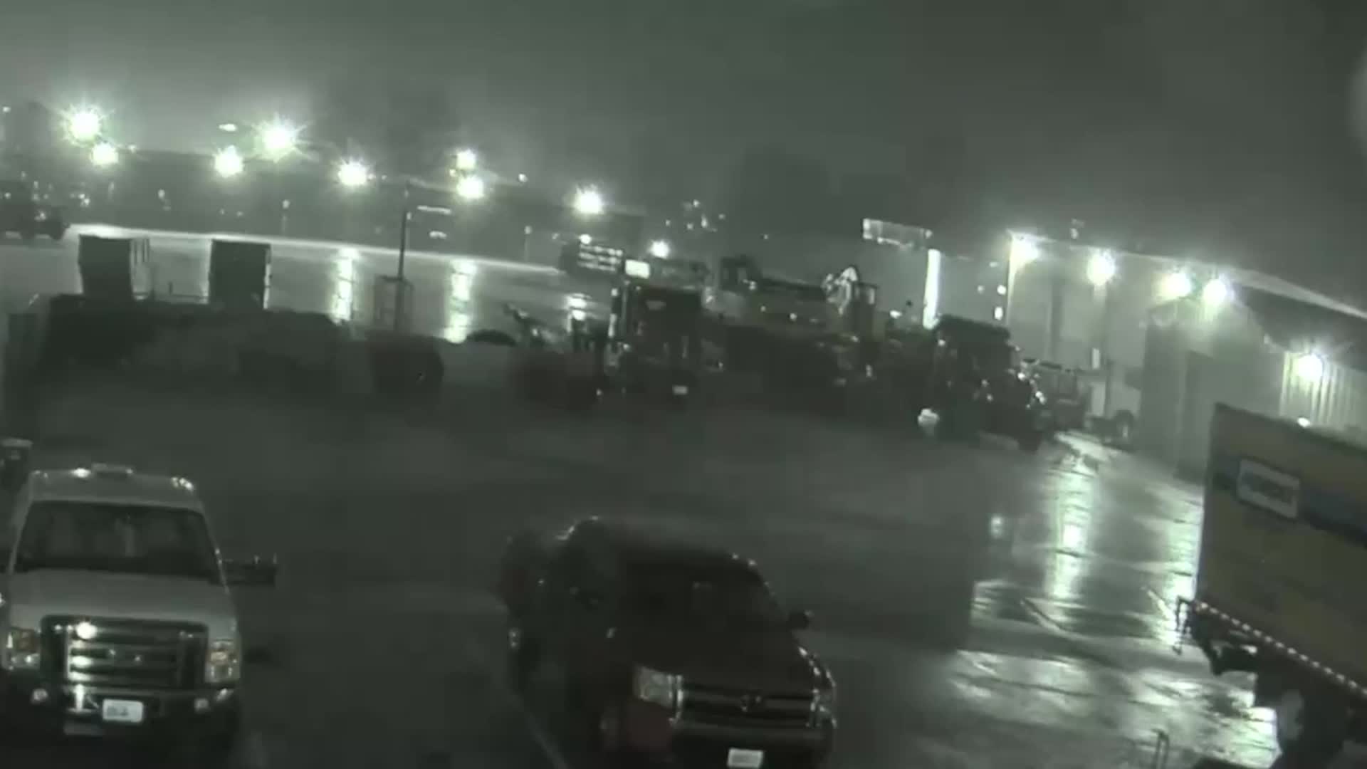 Lightning Strikes Truck, Cracks Windshields Videos from The Weather