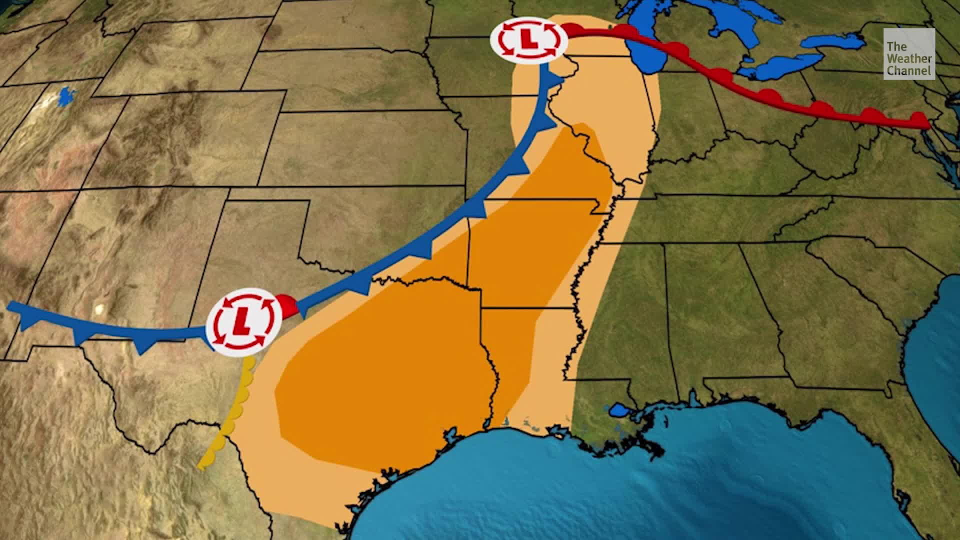 Severe Threat Stretches From Texas To Mississippi Valley Videos from The Weather Channel