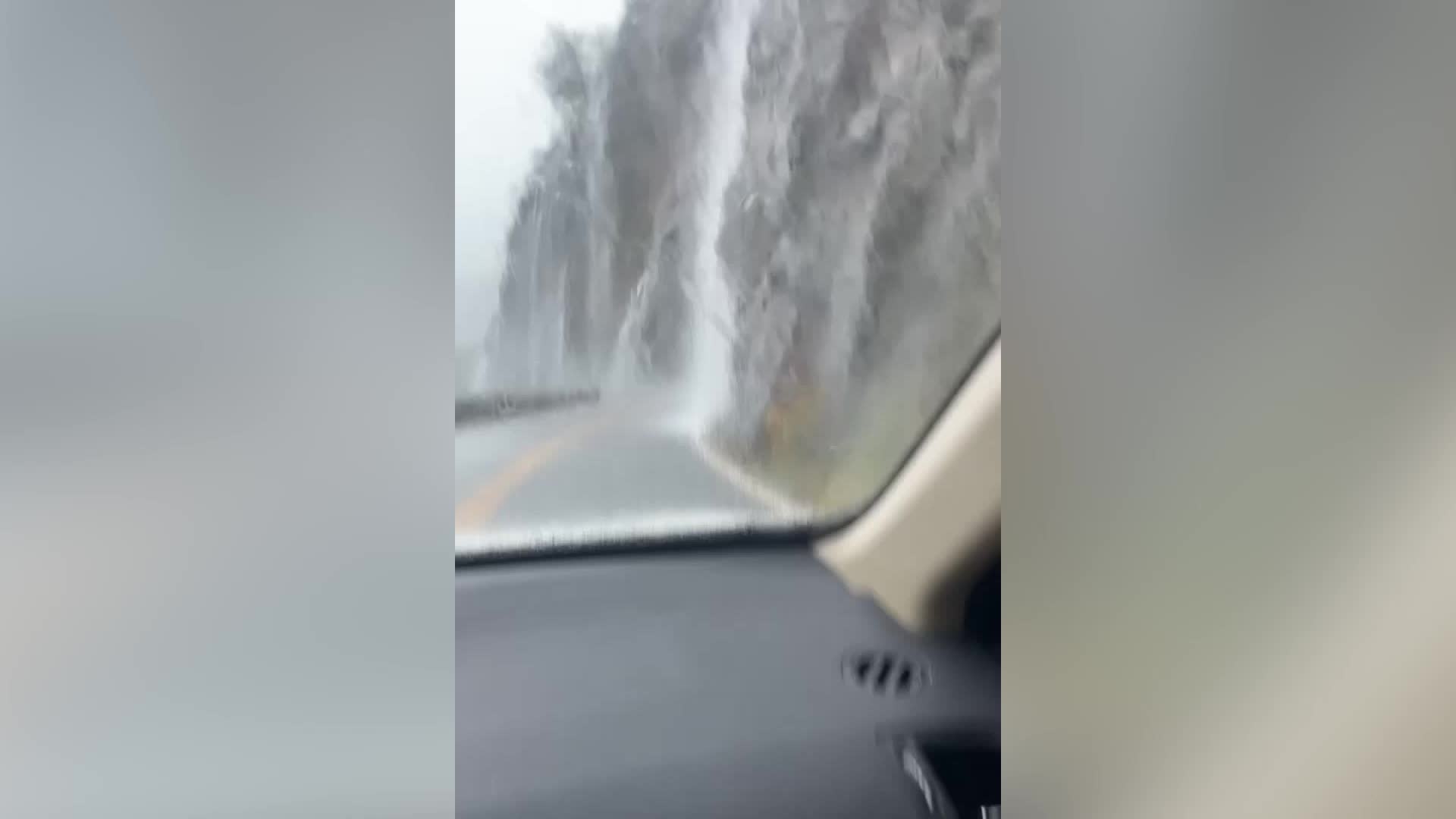 Waterfalls Pour Down On NY Roads Videos from The Weather Channel