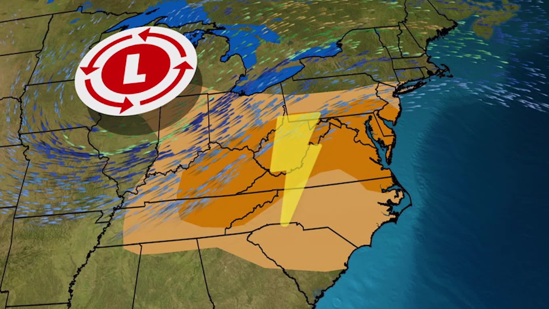 Timing Today's Storm Threat In Ohio Valley, MidAtlantic Videos from