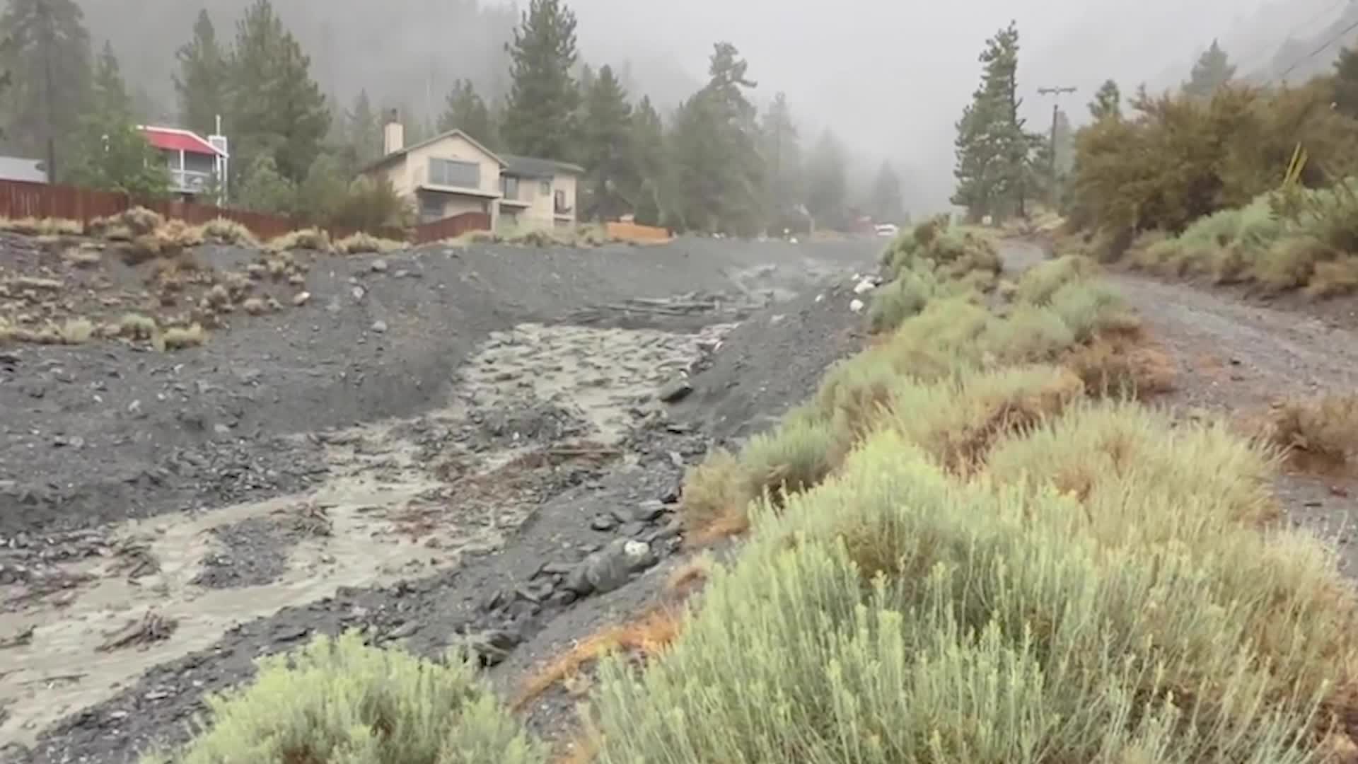 Hilary Triggers Large Debris Flow Videos from The Weather Channel