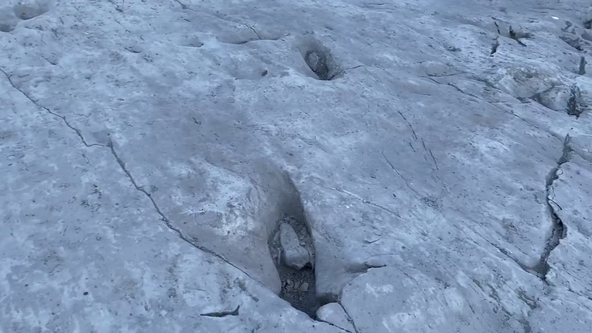 Drought Reveals Dinosaur Tracks In Texas State Park Videos from The