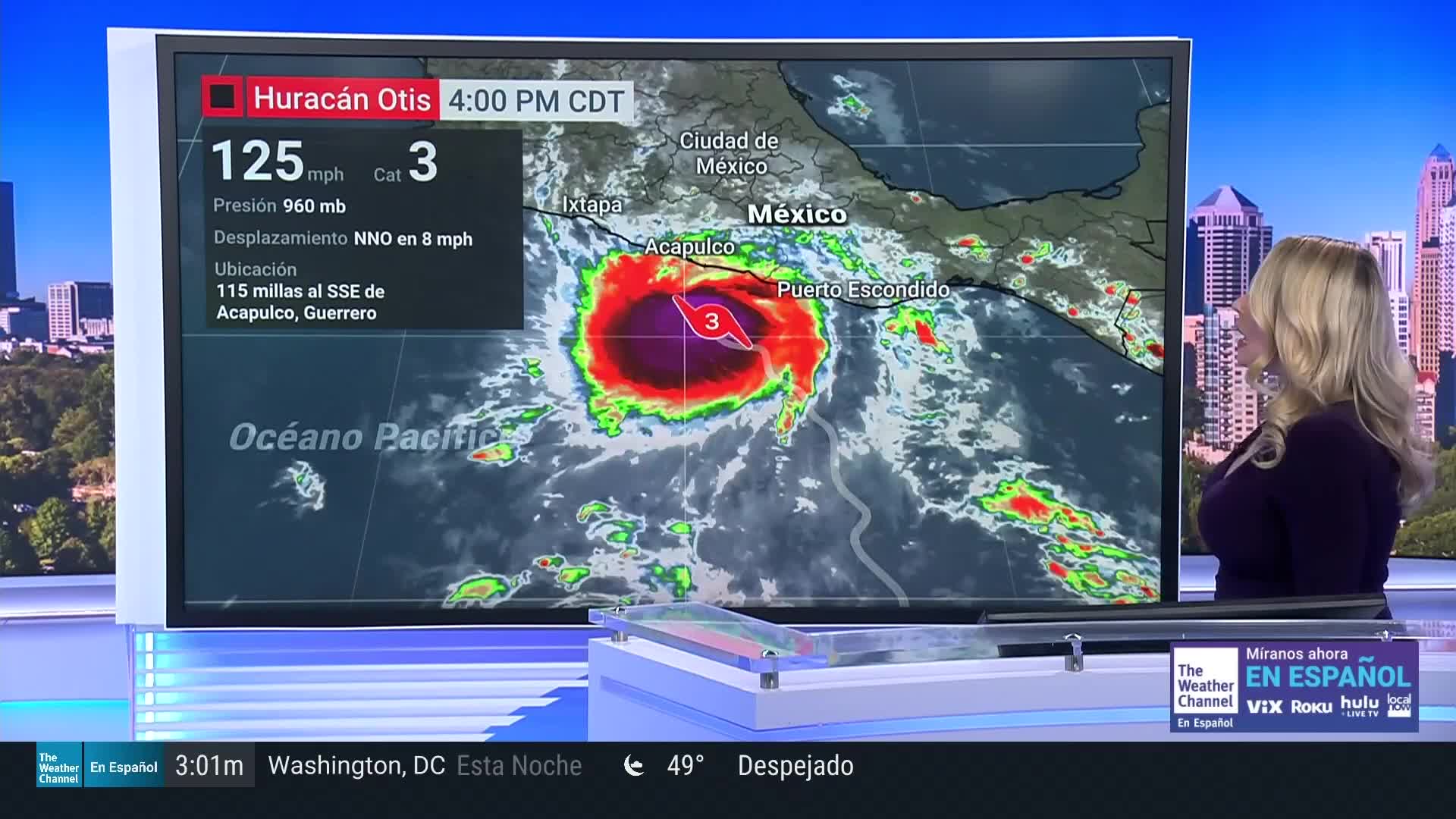 El Huracán Otis se Intensifica Rápidamente Antes de Tocar Tierra Cerca