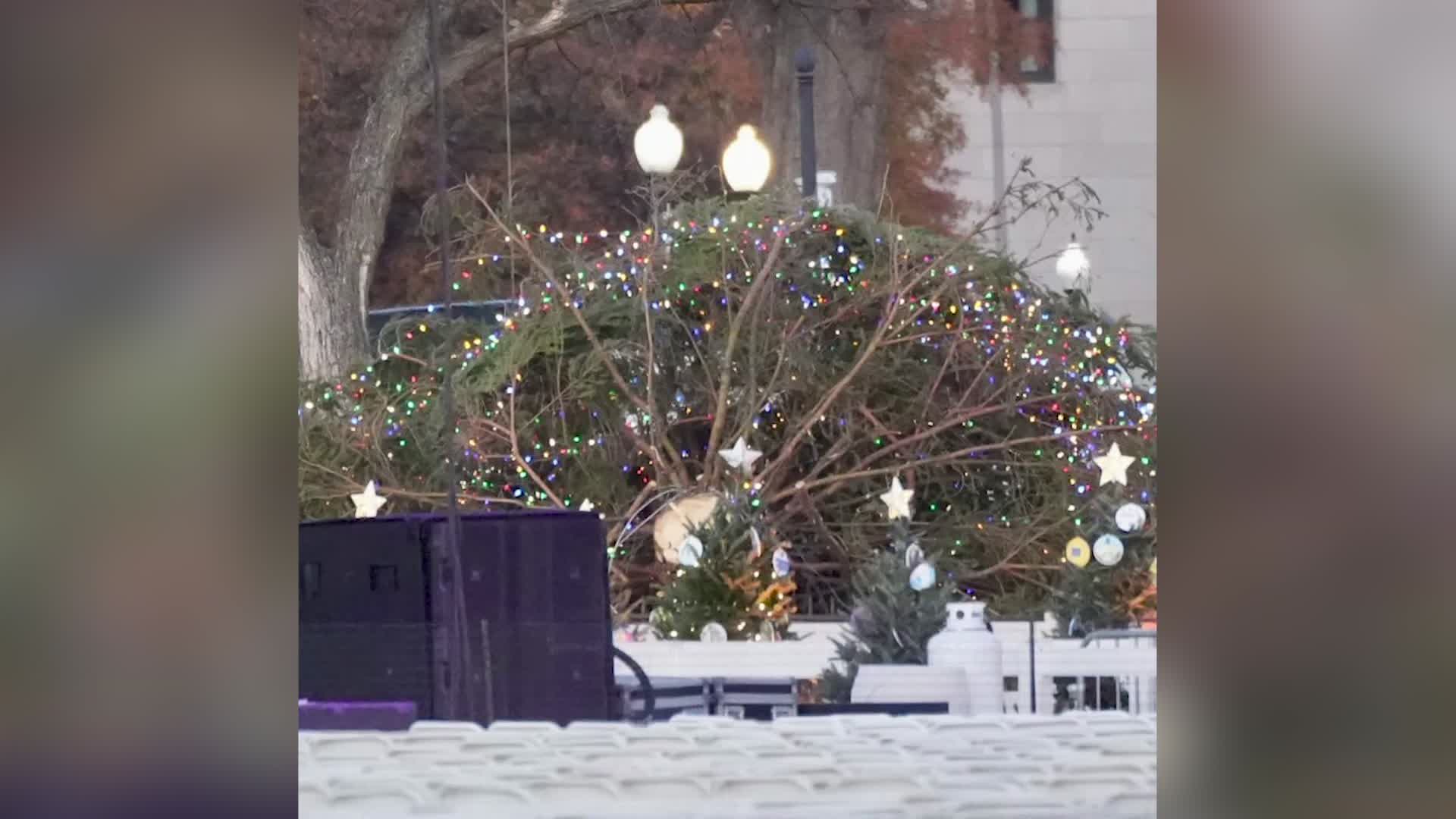 Strong Wind Topples National Christmas Tree Videos from The Weather