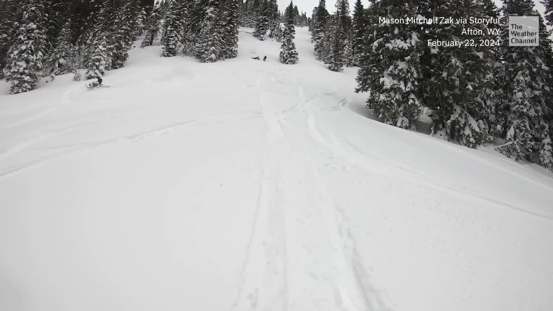 Watch Wyoming Avalanche Bury Snowmobiler Videos from The Weather Channel