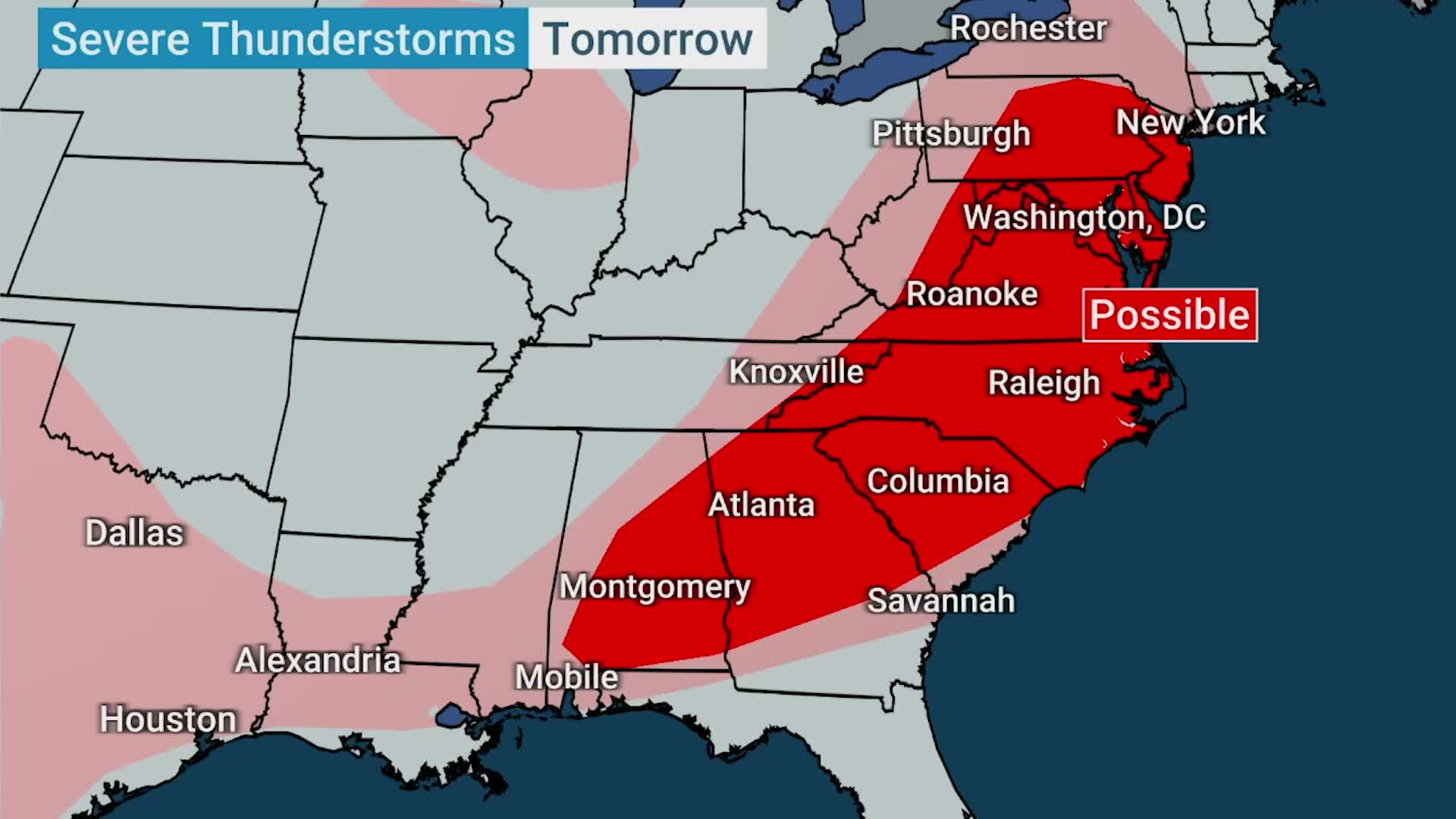 Severe Threat Monday From Northeast To Southeast - Videos from The Weather Channel