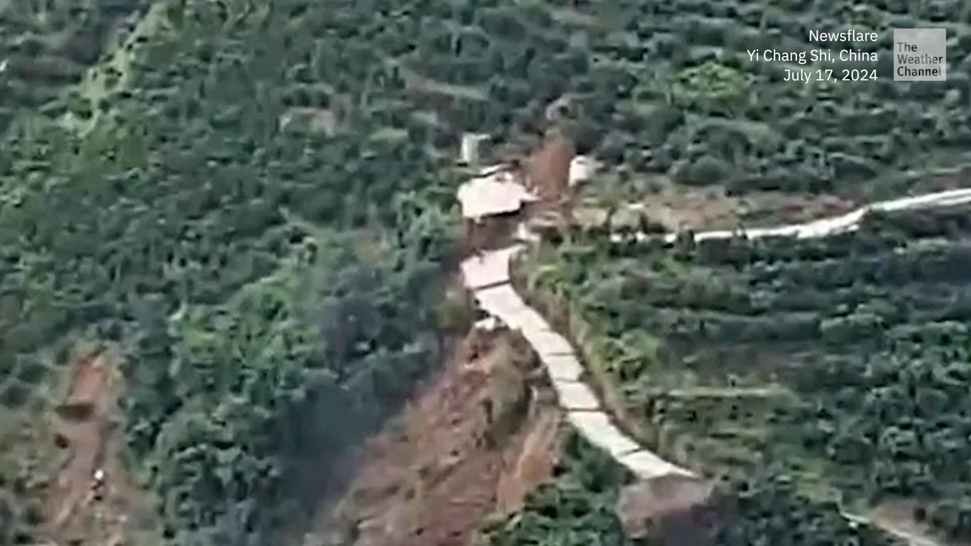 Massive Landslide Clears Hillside Videos from The Weather Channel