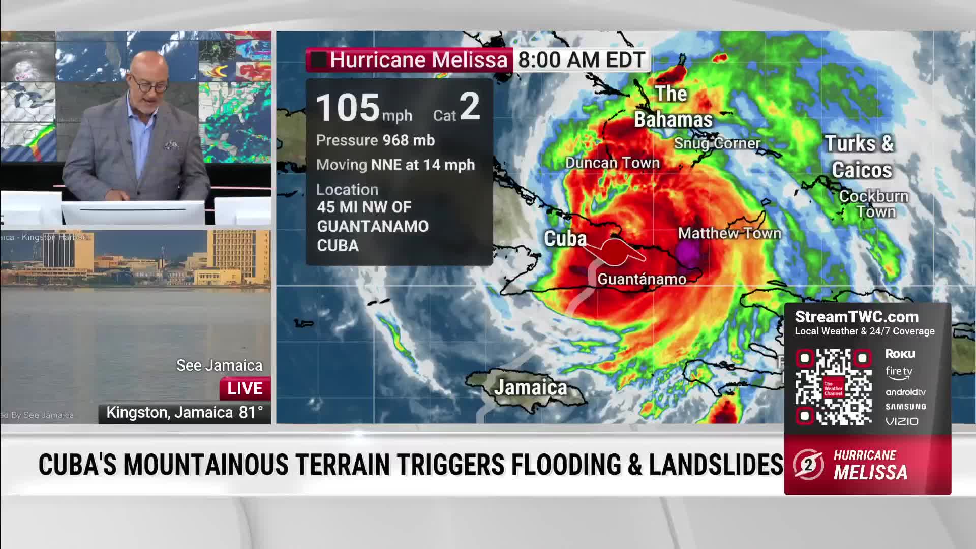 Melissa Now A Category 2, Picking Up Speed Across Cuba