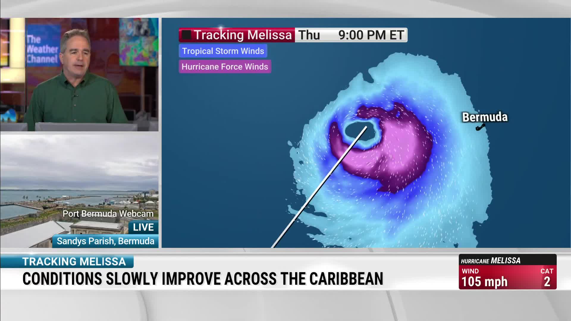 Hurricane Melissa Heads Toward Bermuda Tonight