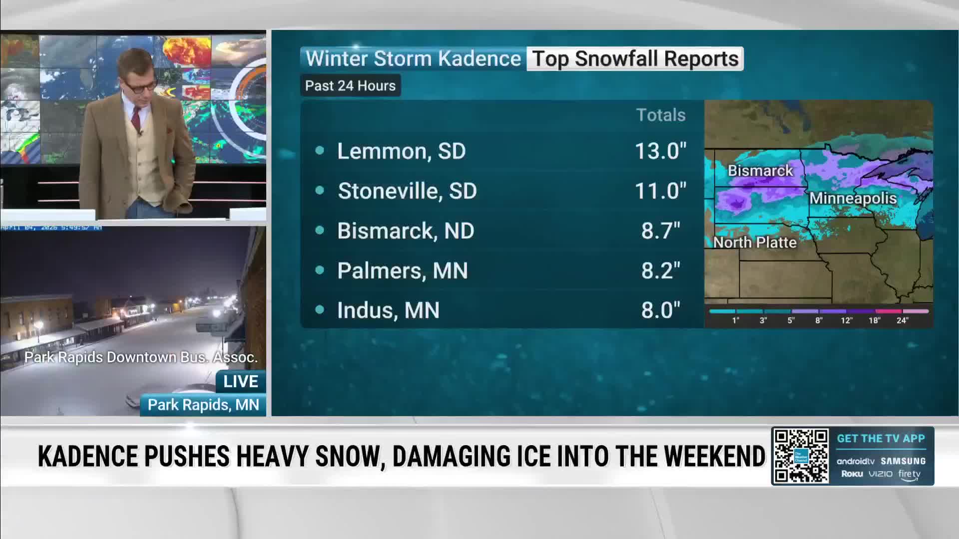 April Winter Storm Brings Heavy Snow to North
