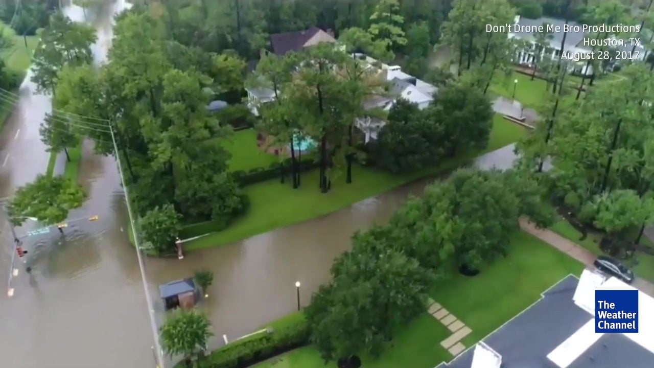 Drone Video Shows Devastation in Houston