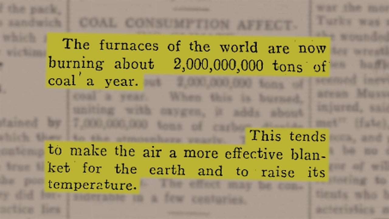 Astonishing 106yearold newspaper article predicts climate change