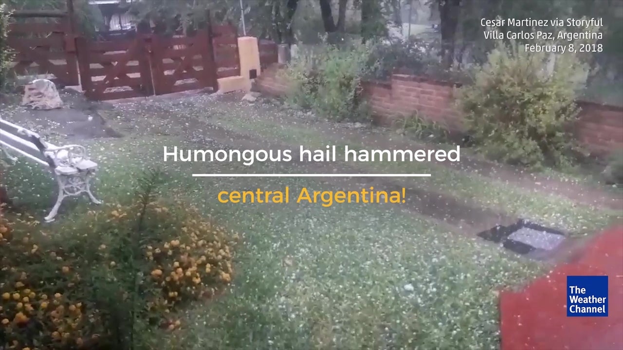 Severe Storms Drop NearRecord Sized Hail on Central Argentina Videos