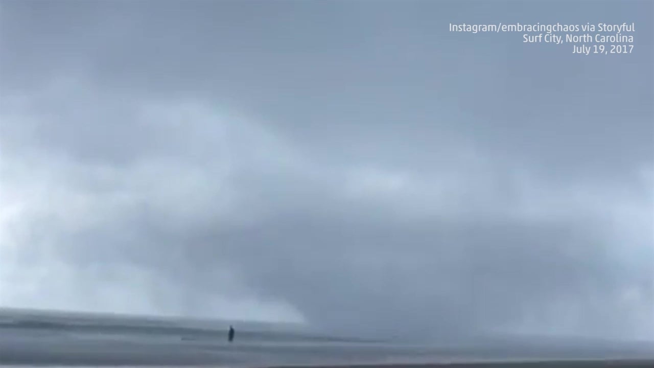 waterspout causes problems on nc beach the weather channel