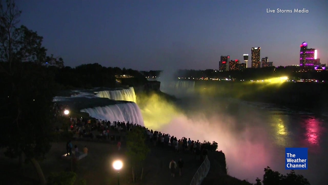 Niagara Falls Lights Up at Night Videos from The Weather Channel