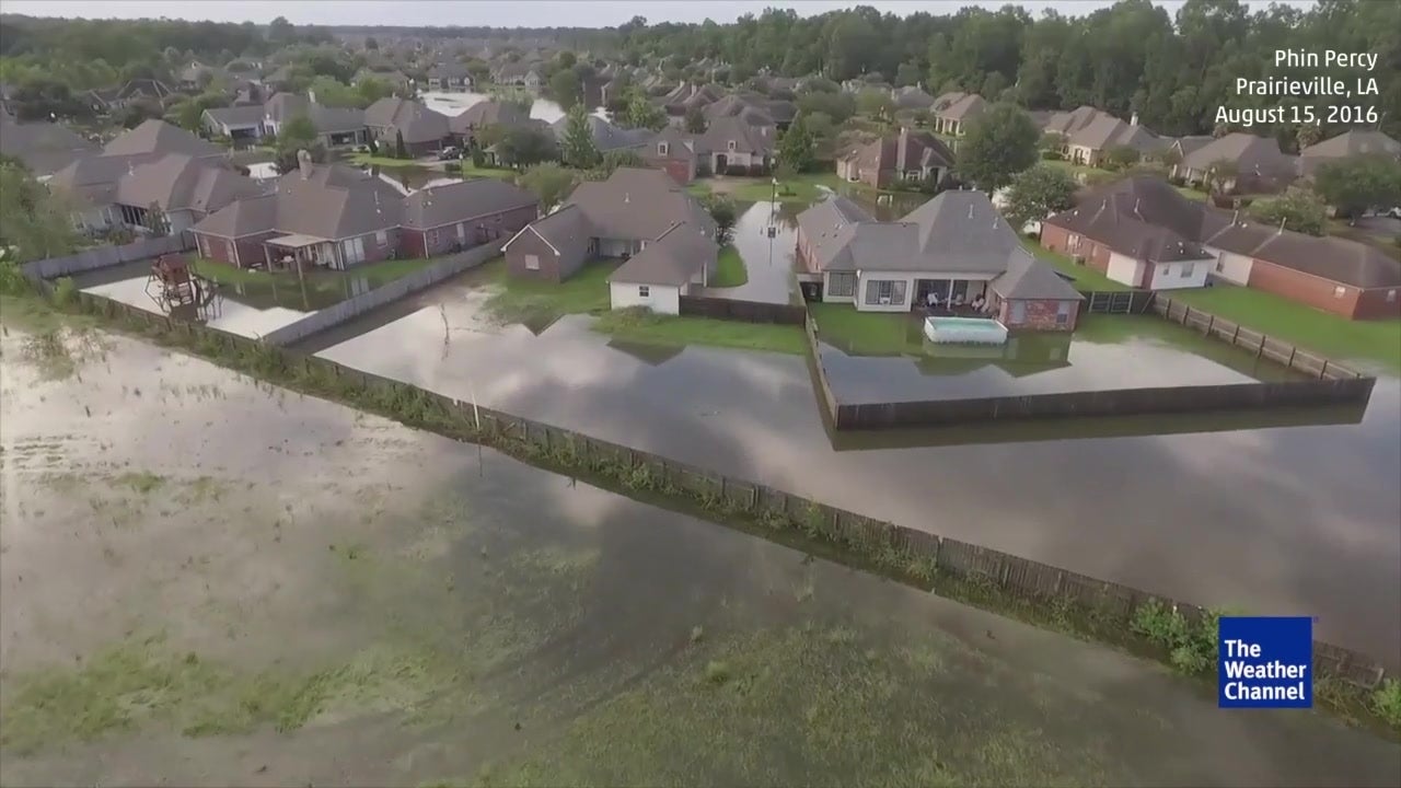 Aerial of the Flooding in Southern Louisiana Videos from The Weather