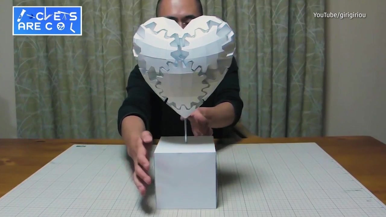 Designer Builds Heart Out of Paper Gears