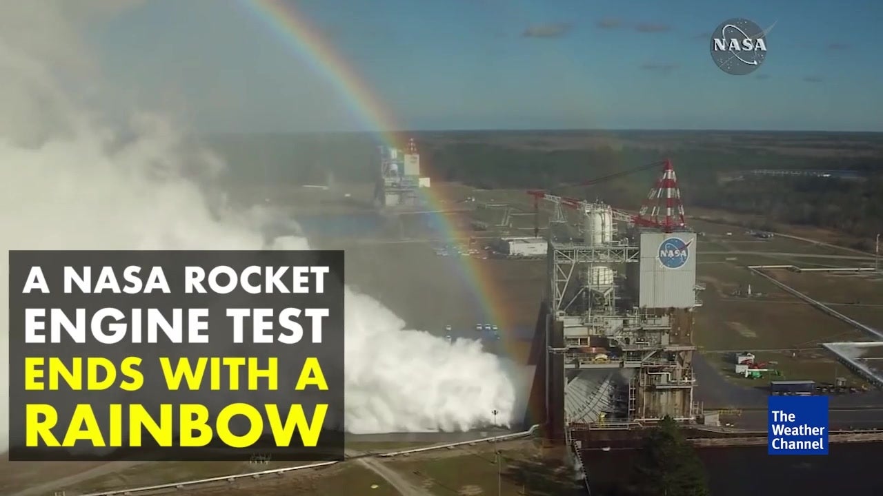 Rainbow Appears After Rocket Test