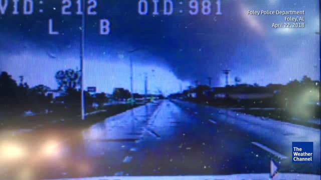 Police Dashcam Captures Tornado that Injured Four in Foley, Alabama ...